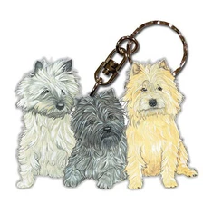 Cairn Terrier Wooden Keychain