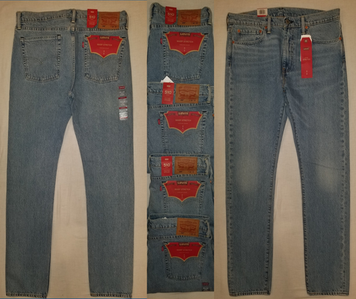 Levis 510 Skinny Fit Warp Stretch Jeans Monkey Sz:33x32,34x32,36x30,36x32,  Blue | eBay
