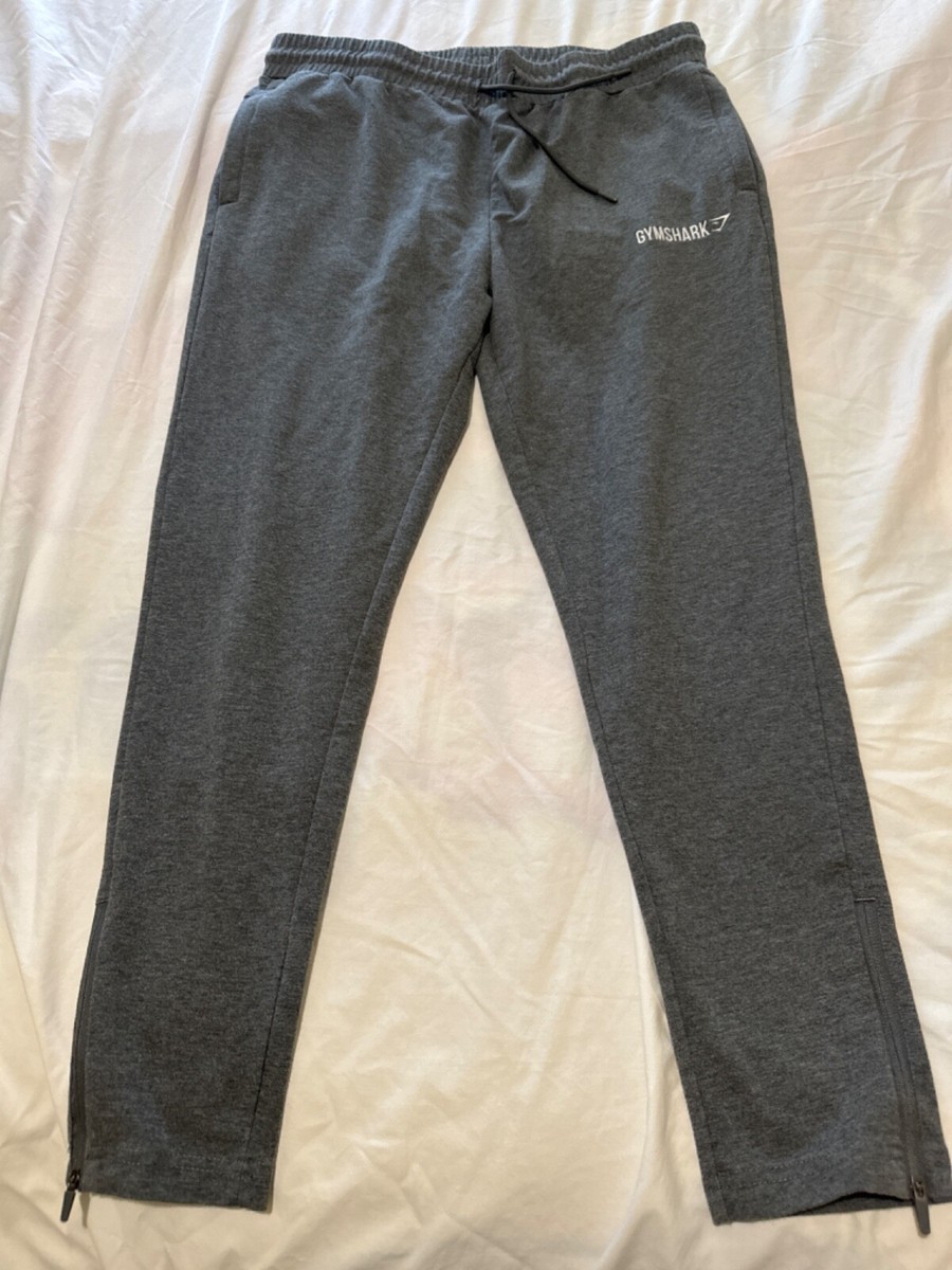Gymshark Mens Joggers Large Grey ankle zip Sweatpants Athleisure