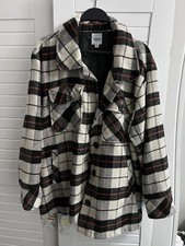 Kensie Jeans Plaid Shacket Oversized Plaid Button Up Shirt Size Large