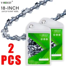 2 PACK 18" Chainsaw Chain For RYOBI 40V HP/RY3818/RY10532 3/8"LP 62DL .050"Gauge