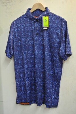 Robert Graham Beach Club Polo Shirt - Navy- Men s SZ: Medium