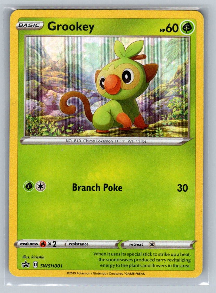 GROOKEY SWSH001 HOLO P SWORD & SHIELD PROMO POKEMON LIGHTLY PLAYED GROOKEY