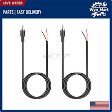 10 ft RCA Male Plug to Bare Wire AudioSpeaker Subwoofer HDTV Cable Cord 2Pcs