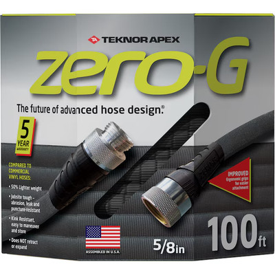 Zero-G Teknor Apex 5/8-in x 100-ft Premium - Duty Kink Free Woven Gray Hose NEW