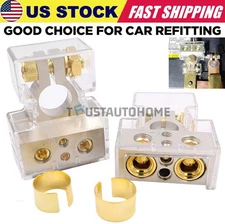Car Battery Terminals Clamp Post 0/2/4/8 AWG Gauge Positive Negative Ports