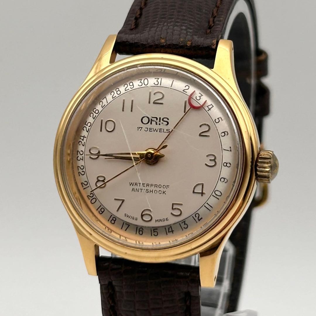 Operation Oris Pointer Date Swiss Vintage 17 Ston… - image 1