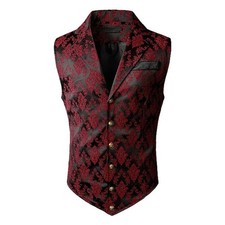 For Men's Retro Gothic Steampunk Suit Formal Victorian Style Waistcoat