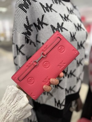 MICHAEL KORS Carson Large Logo Debossed Snap Wallet NWT | eBay