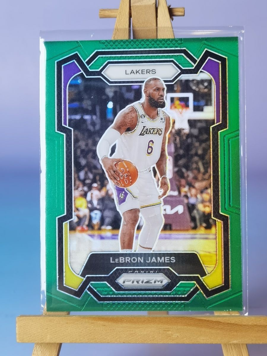 2023-24 Panini Prizm Basketball LEBRON JAMES GREEN PRIZM Lakers #63-7