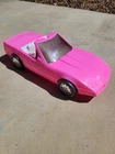 Pink & White Barbie Corvette Car 1980s Hard Body USA #904 American Plastic Toys