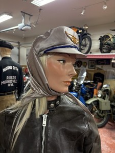 @@ 1950's SILVER Harley Davidson Woman's Cyclette Hat  Riding Cap Scarce! NR