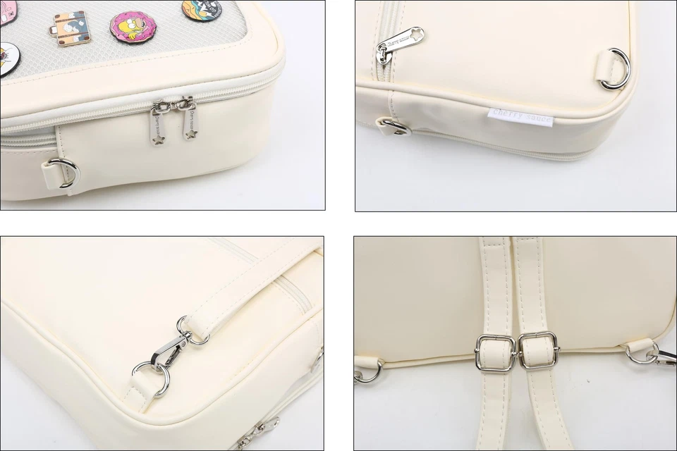 Ita Bag Backpack Crossbody Bag Kawaii Pin Display Bag Denim PU Messenger Shou... - Image 4 of 4