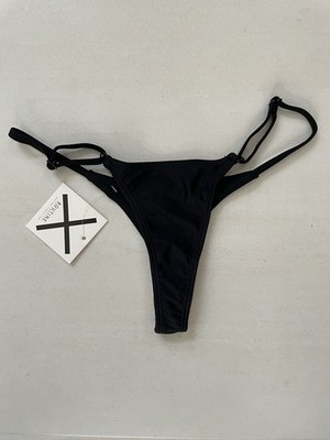 Boutine LA Swim Women M Dainty Bikini Bottom Swimwear Summer Beach Black NWT
