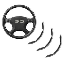 Steering Wheel Covers, 3PCs Carbon Fiber Anti-Skid Clip on Car Steering Wheel...
