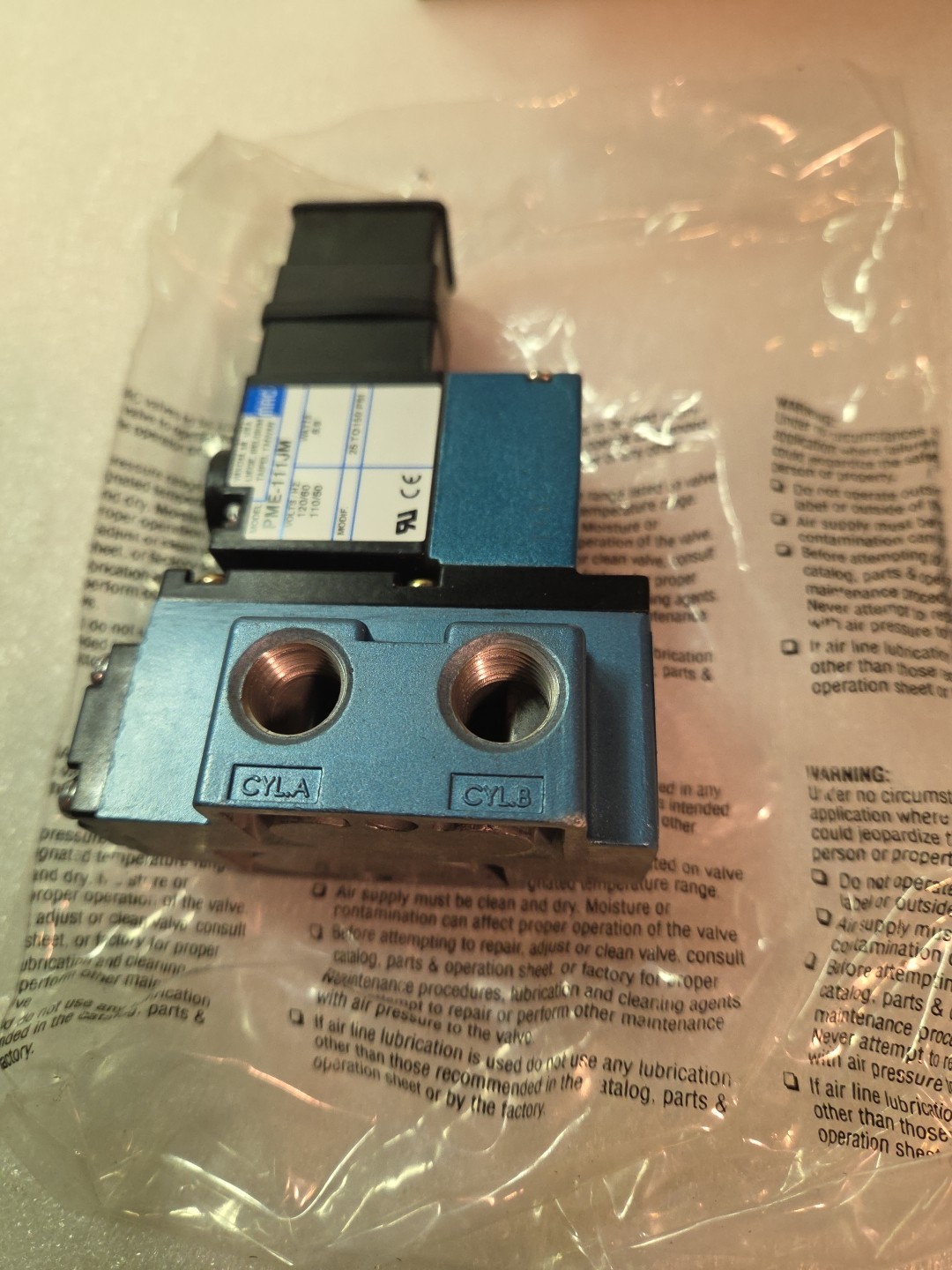 MAC VALVES INC 912B-PM-111JM SOLENOID VALVE NEW IN BOX