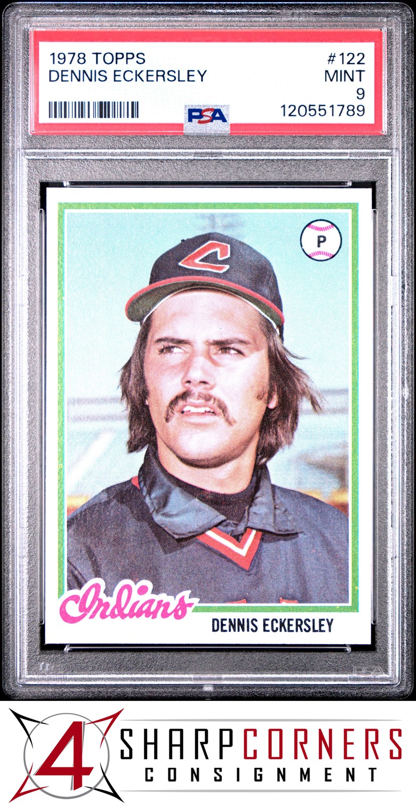 1978 TOPPS #122 DENNIS ECKERSLEY INDIANS HOF PSA 9