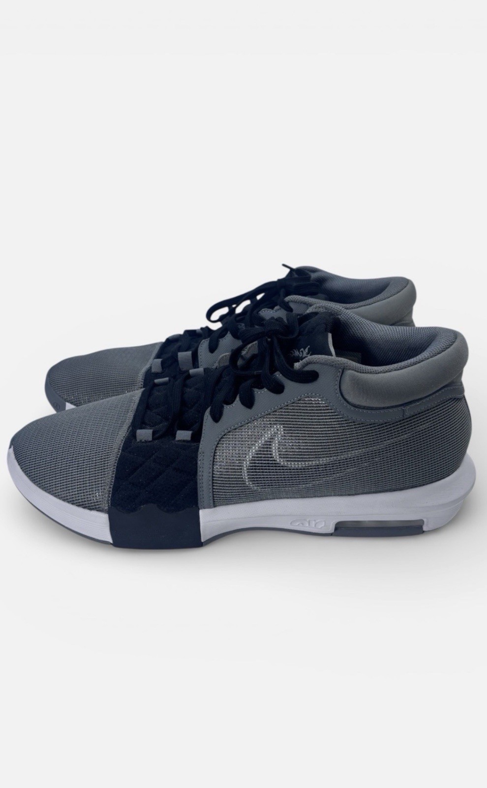 Mens 18 Gray Black Low Top Lace Up
