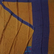 Vintage Brown Sarees 100% Pure Crepe Silk Hand Embroidered Sari 5YD Craft Fabric
