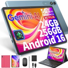 10 inch Tablet with Keyboard - Android 16 Tablet with 24GB 256GB 2TB Expand ...
