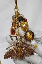 Handbag Charm Artist Queen Bee Amber Gold Bronze Honey