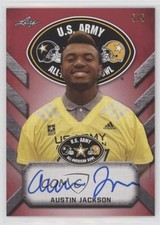 2017 Leaf Metal US Army All-American Bowl Tour Red 5/5 Austin Jackson Auto u0h