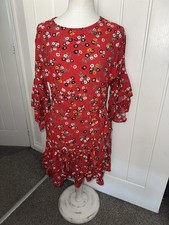Maje ‘Rahimi’ dress size 1 UK 8 Floral Print Ruffle Wrap Mini Dress Womens 