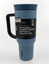 Owala 40oz Stainless Steel Straw Tumbler, Missing Straw, Blue, Display Model
