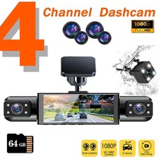 Dash Camera 1080P Front Rear FHD Dash Cam 4-Channel Night Vision Adjustable NEW
