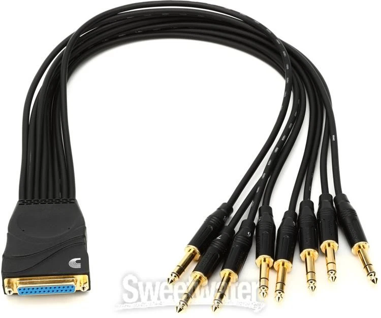 D'Addario TRS Breakout Cable DB25F - 8TRSM Snake - 2' - Image 2 of 4