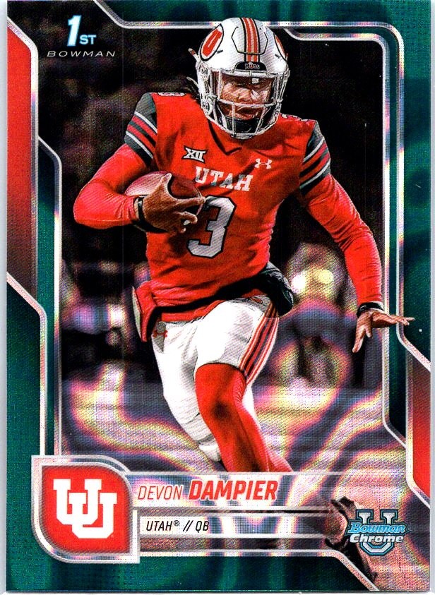 2025 Bowman University Chrome #3 Devon Dampier Teal Lava Refractor