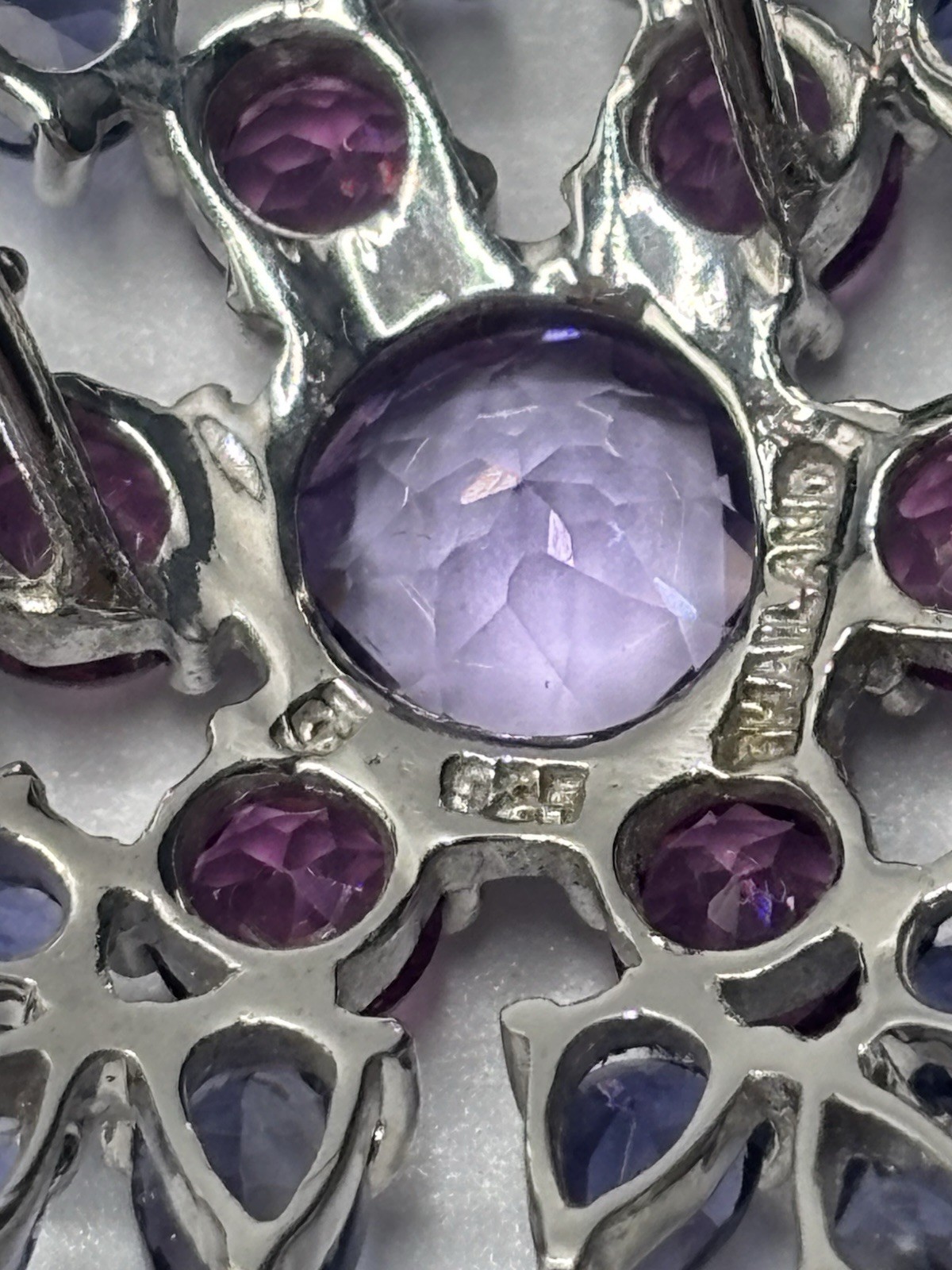 Sterling Silver Tanzanite Ruby Amethyst Pendant G… - image 3