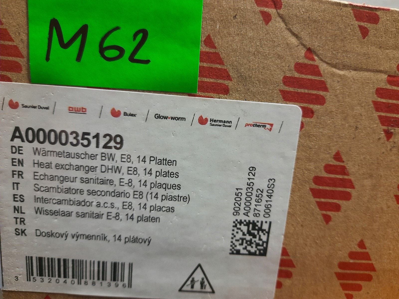 Saunier Duval A000035129 E8 Heat Exchanger