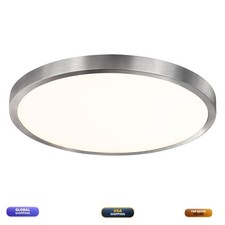 senroyal 58014 Flush Mount Ceiling Light Fixture 14 Inch LED Brushed Nickel 26W