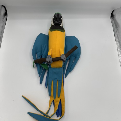 Angelitos Blue Gold Macaw Handmade Soft Halloween Decor El Salvador Plush 1982 - Picture 6 of 13