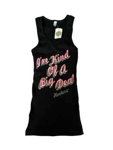 VINTAGE NWT Y2K American Apparel Hooters Tank Top Deadstock Ribbed KOP-One Size