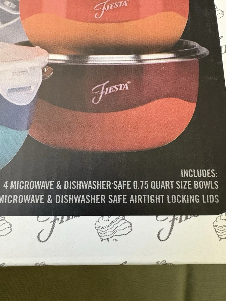 Fiesta Colorido Juego de 8 Tazones de Preparación Aptos para Microondas Nuevo en Caja Foto 3 de 4