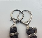 Fossil Gold & Silver Tone Flower Braided Leather Necklace Dangle Earrings 85.0g — photo 3