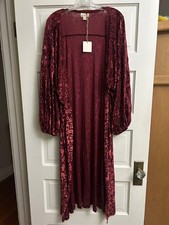 World Market Burn-out Velvet Robe /Duster One Size  NWT