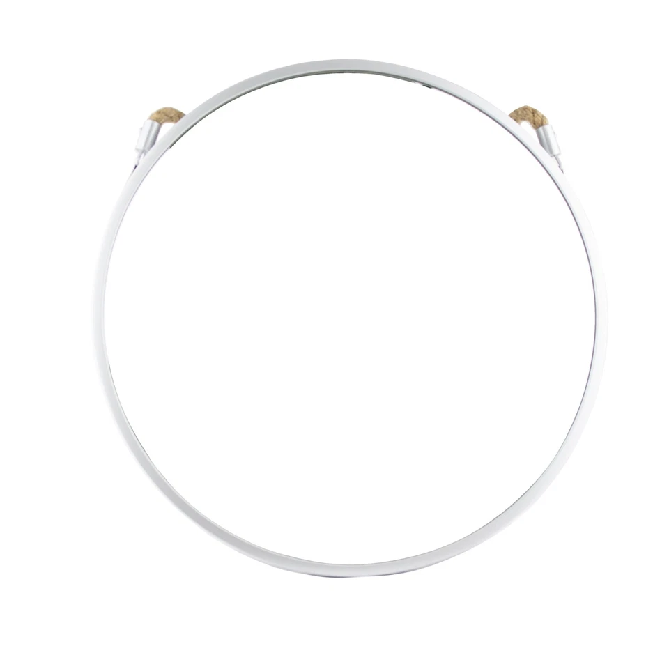 Espejo de pared redondo de 12 pulgadas con cuerda tocador rústico plateado para sala de estar Foto 2 de 3