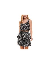 KINGSTON GREY Womens Mini Dress Black Tie Sleeveless Unlined Juniors M