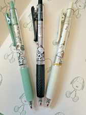 3 x Cute Snoopy Peanuts Pens 0.5mm Black Ink Soft Grip Gift New