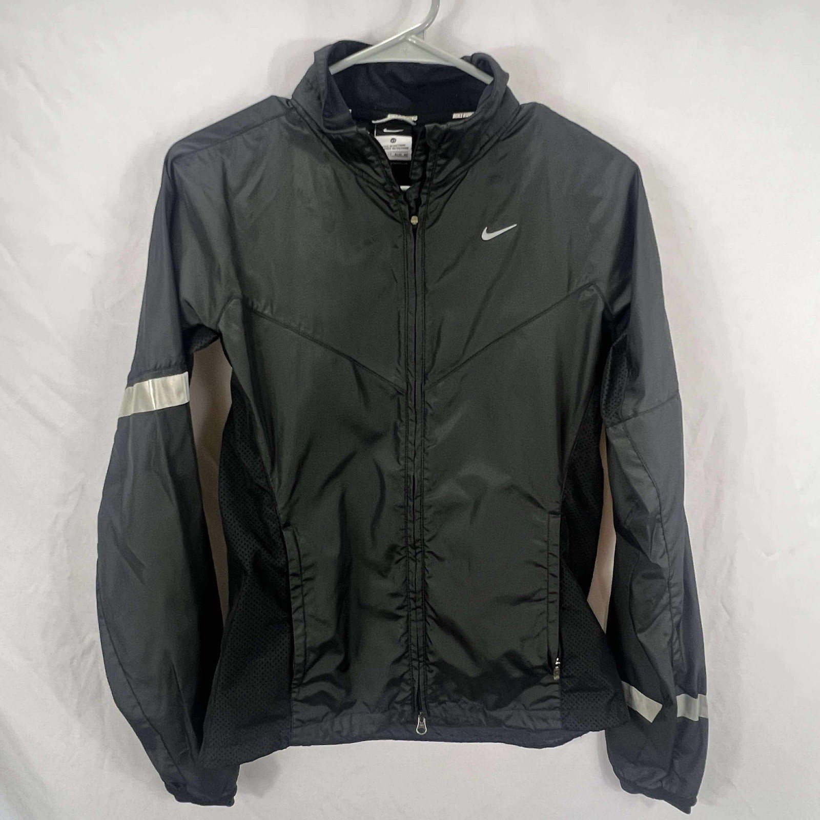 SACAI X NIKE Nike Giacca a Vento Donna XSmall Nera Vapor Running Giacca Full Zip Elasticizzata Euc
