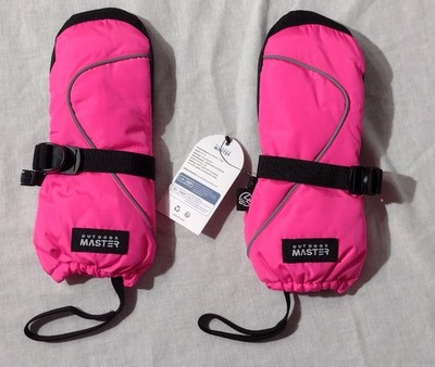OUTDOOR MASTER  GIRLS PINK MITTENS WINTER SPORTS MEDIUM NWT :BD25-5