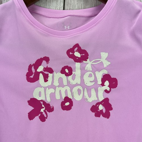 NWT 2pc Under Armour Stellar Pink Logo Sport Top & Leggings Set Girls 6 - Picture 5 of 15