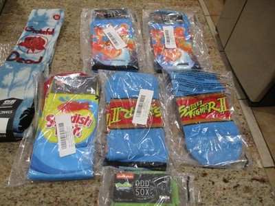 ODD SOX (LOT OF 7) GRATEFUL DEAD-STREET FIGHTER-SPONGE BOB-SWEDISH FISH ALL NEW
