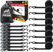 Ratchet Tie Down Straps 8PK 1'' x 10 ft - 900 LB Break Strength
