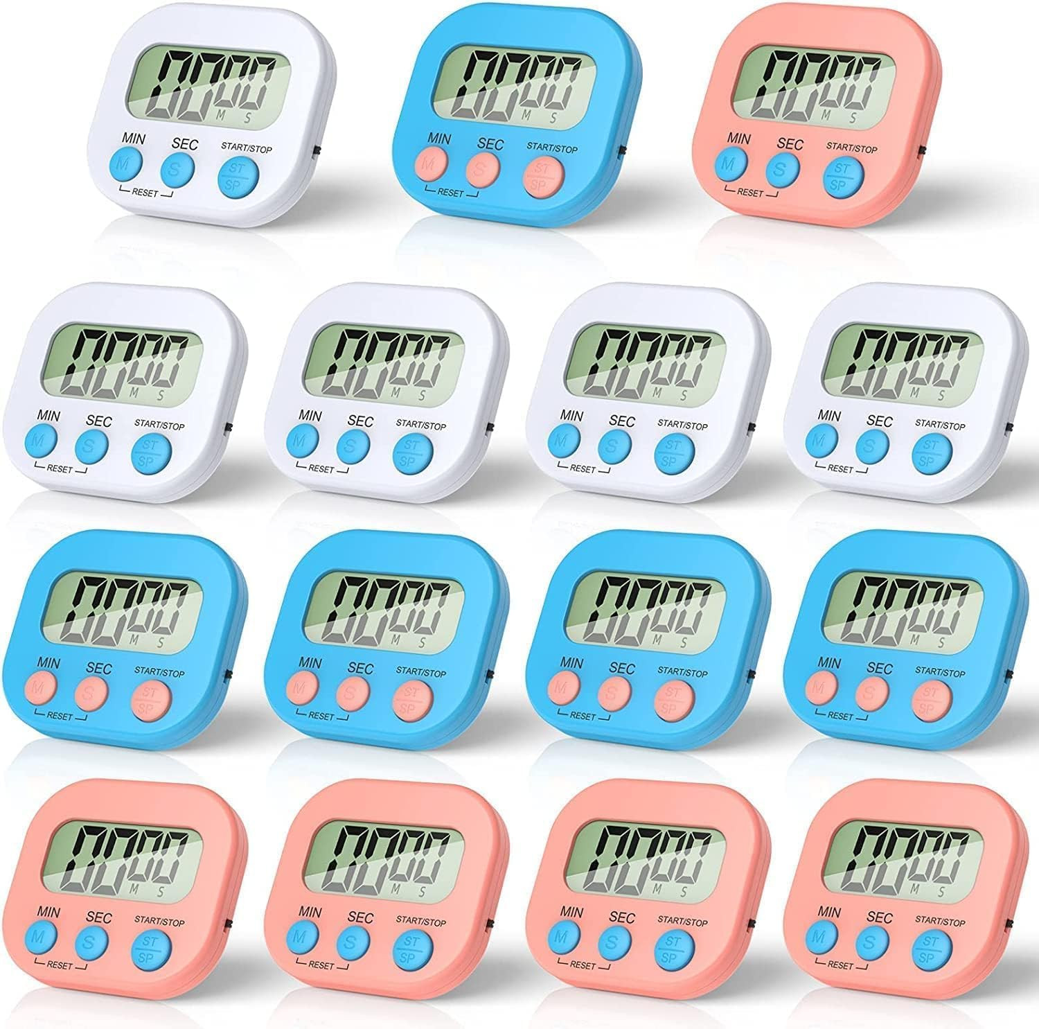 15 Mini Timer Digitali Magnetici | Ideale per Casa, Studio e Cucina