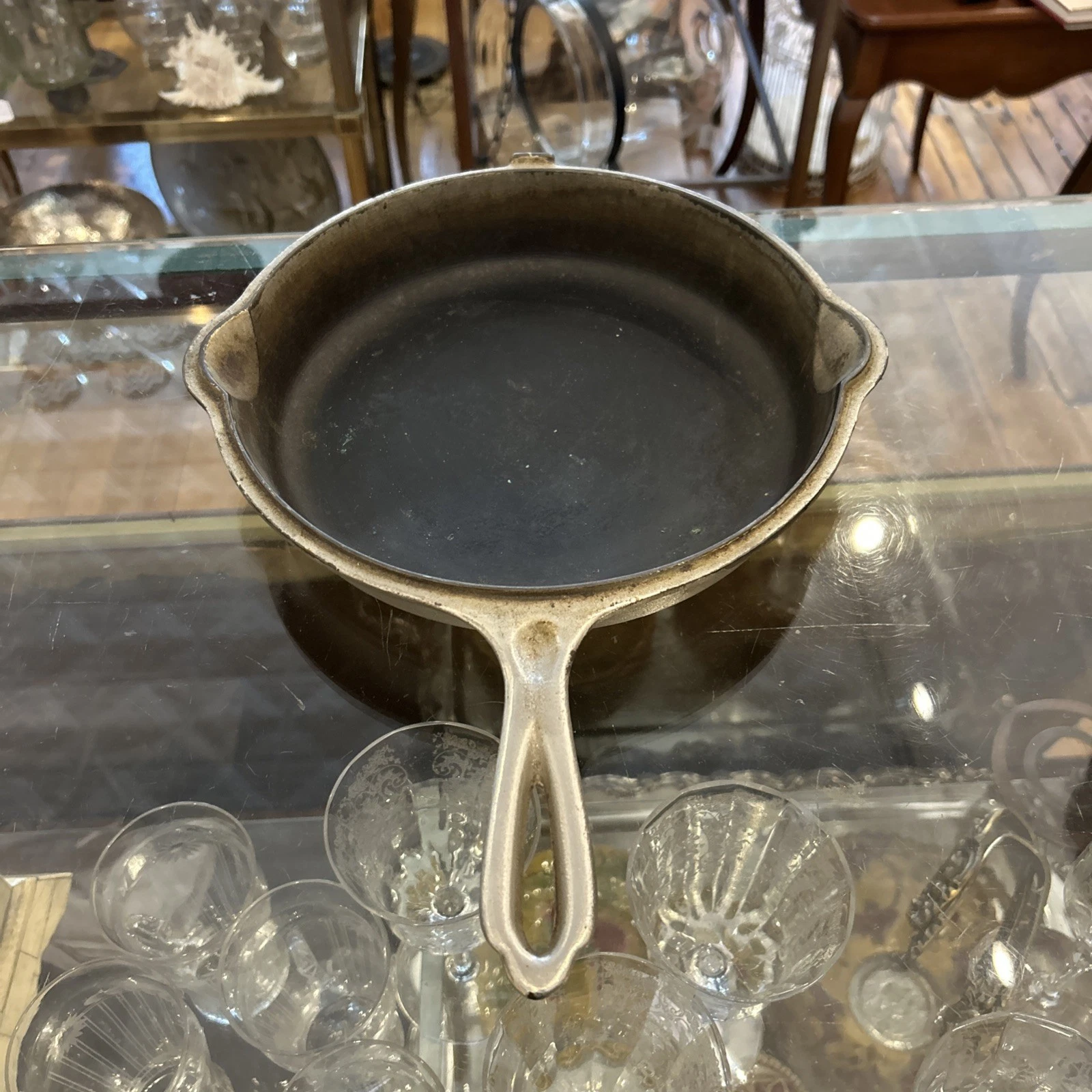 Wagner Ware Cast Iron Hinged Double Skillet LID ONLY 1402 NIckel Plated