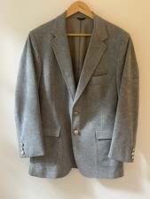 Vintage 1987 Gray Soft Brushed Blazer 42L Crest Buttons USA Union Made